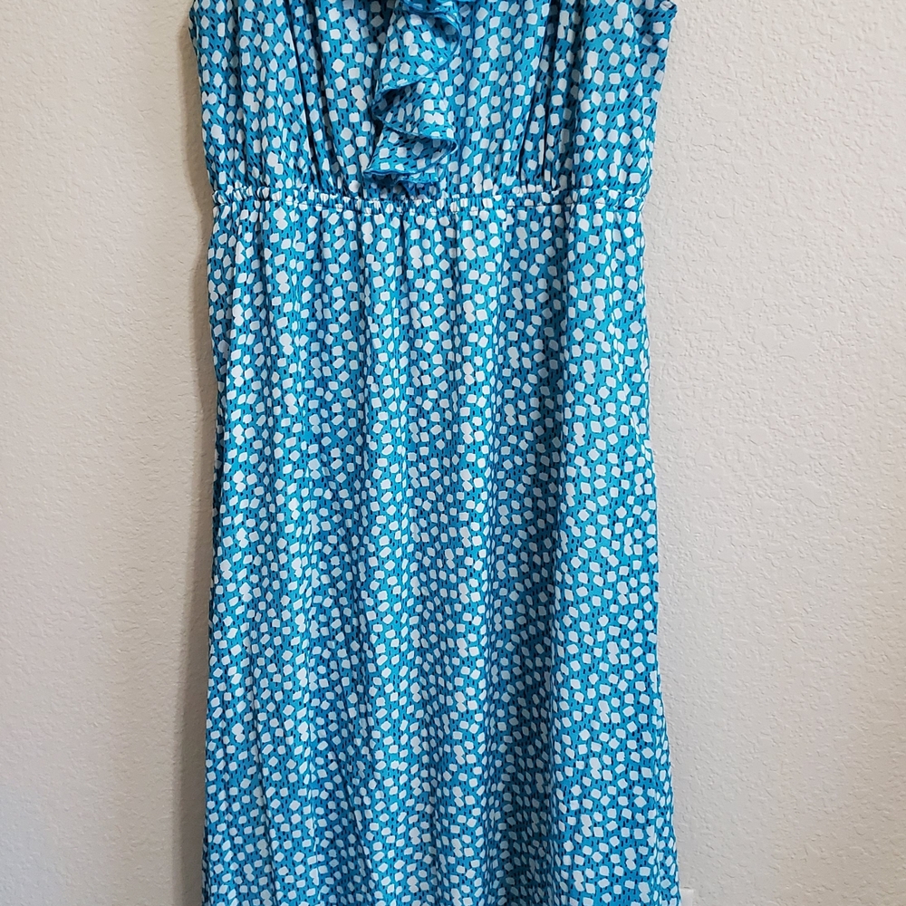 Lane Bryant Blue and White Maxi Dress